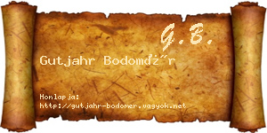 Gutjahr Bodomér névjegykártya